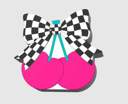 Checkered Cherry Pen Holder