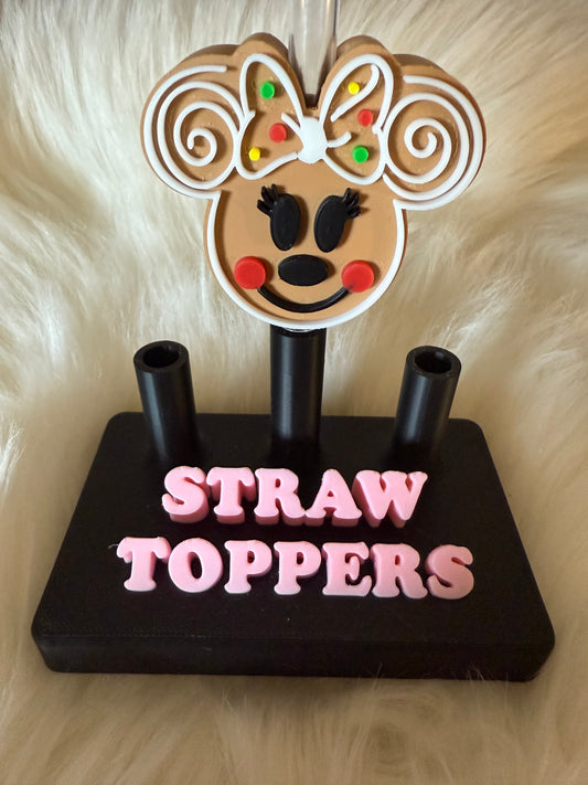 Girl Mouse Gingerbread Straw Topper