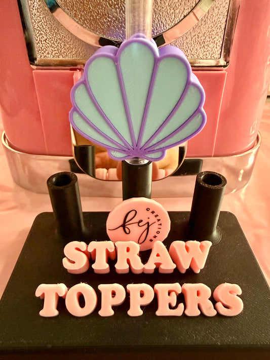 Teal & Purple Seashell Straw Topper