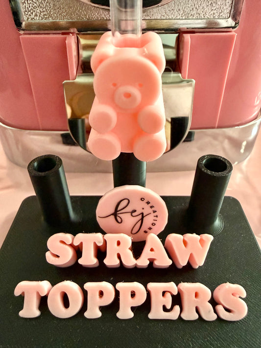 Pink Gummy Bear Straw Topper