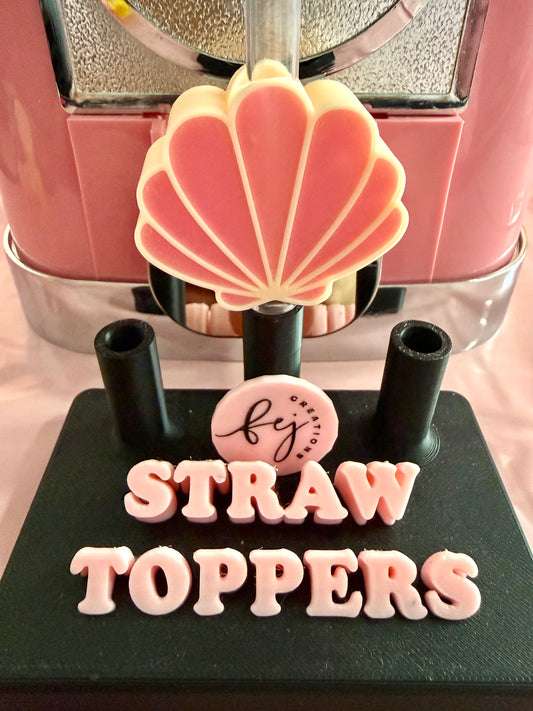 Pink Seashell Straw Topper