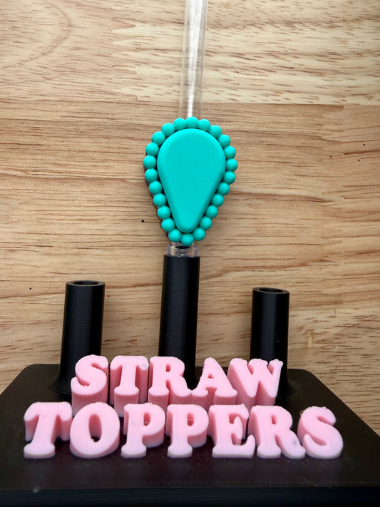 Teal Gem Straw Topper