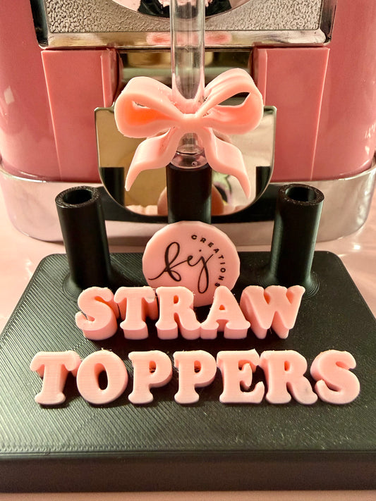 Pink Sting Bow Straw Topper