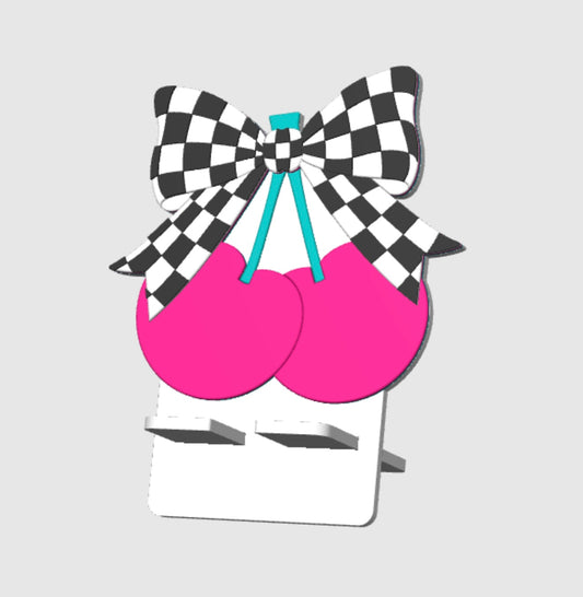Checkered Cherry Phone Stand