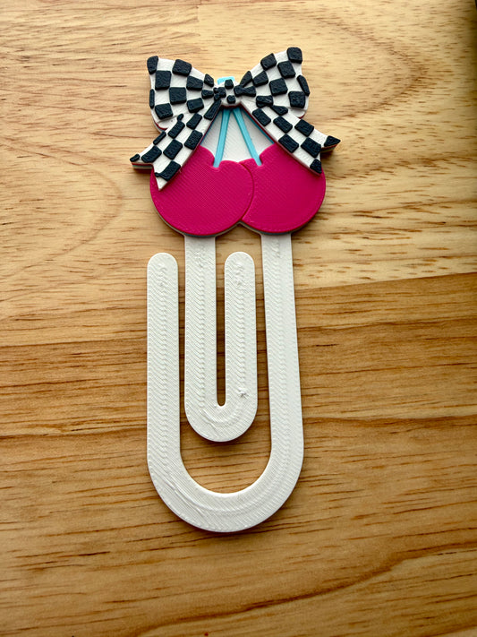 Checkered Cherry Paper Clip