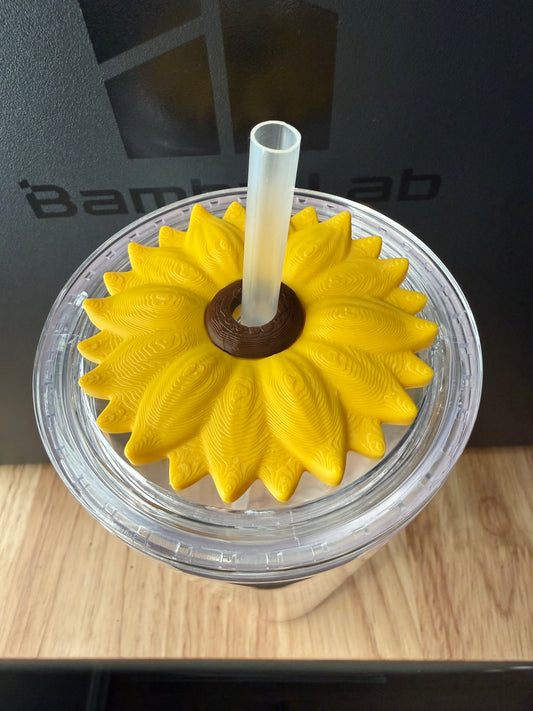 24oz Sunflower Straw Topper