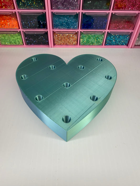 10 Pen Stand Teal  Heart