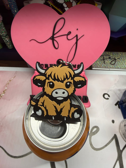 Cute Highland Cow Can Opener & Cover