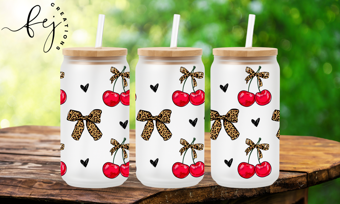 Leopard Bow & Cherries