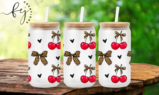 Leopard Bow & Cherries